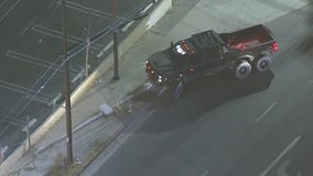 Driver crashes into pole after leading deputies on chase across San Fernando Valley area