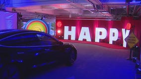 Westfield Century City parking garage now home to a colorful exhibit called 'Happy Place'