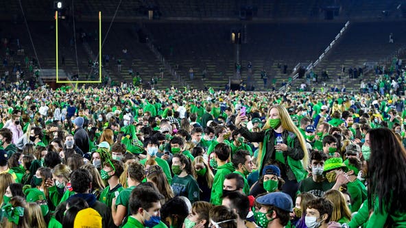 Notre Dame mandates virus testing after football celebration