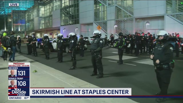 30 detained after unlawful assembly declared in DTLA on election night