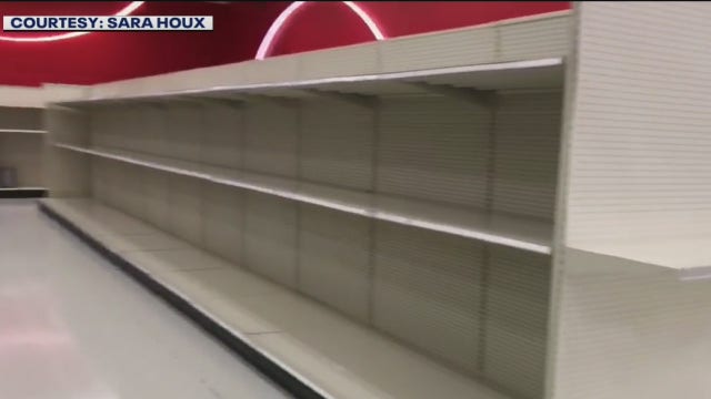 Panic buying returning in LA as shoppers roll their eyes at empty toilet paper aisles