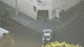 Vehicle crashes into meat market in East Hollywood, 3 people injured