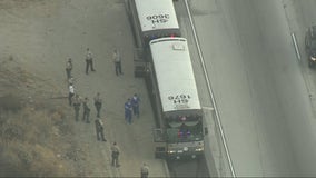 LASD bus catches fire on I-5 in Santa Clarita, no one hurt