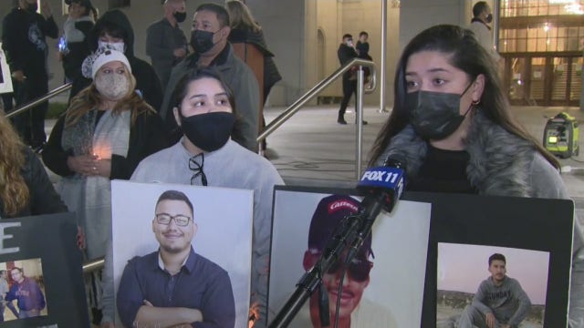 Critics and family torn by violence hold a 'Recall George Gascón' vigil