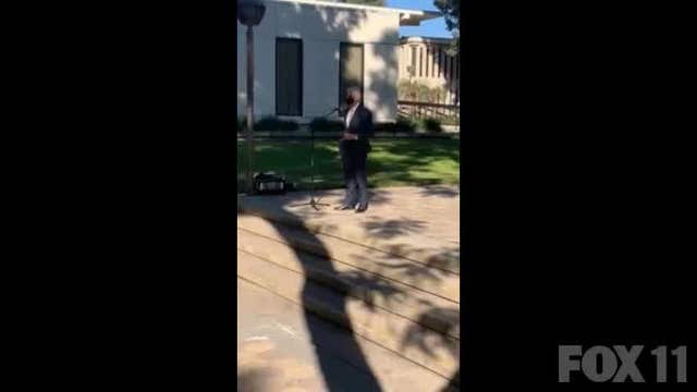 Video appears to show George Gascón accusing crowd of 'not having enough education to keep their mouth shut'