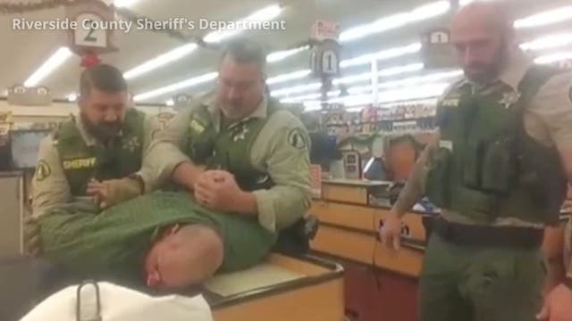 Body camera footage shows Riverside Co. deputies pinning suspect, placing spit mask over face before his death