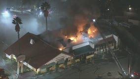 Crews battle large fire at a Sun Valley restaurant