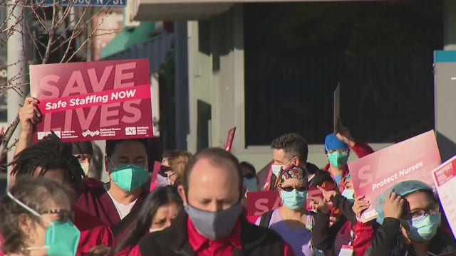LA nurses protest hospital staffing waivers as they hit breaking point