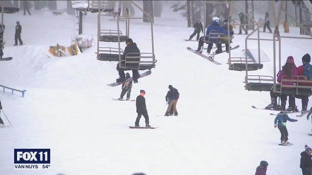 People head to ski resorts as snow falls across parts of SoCal