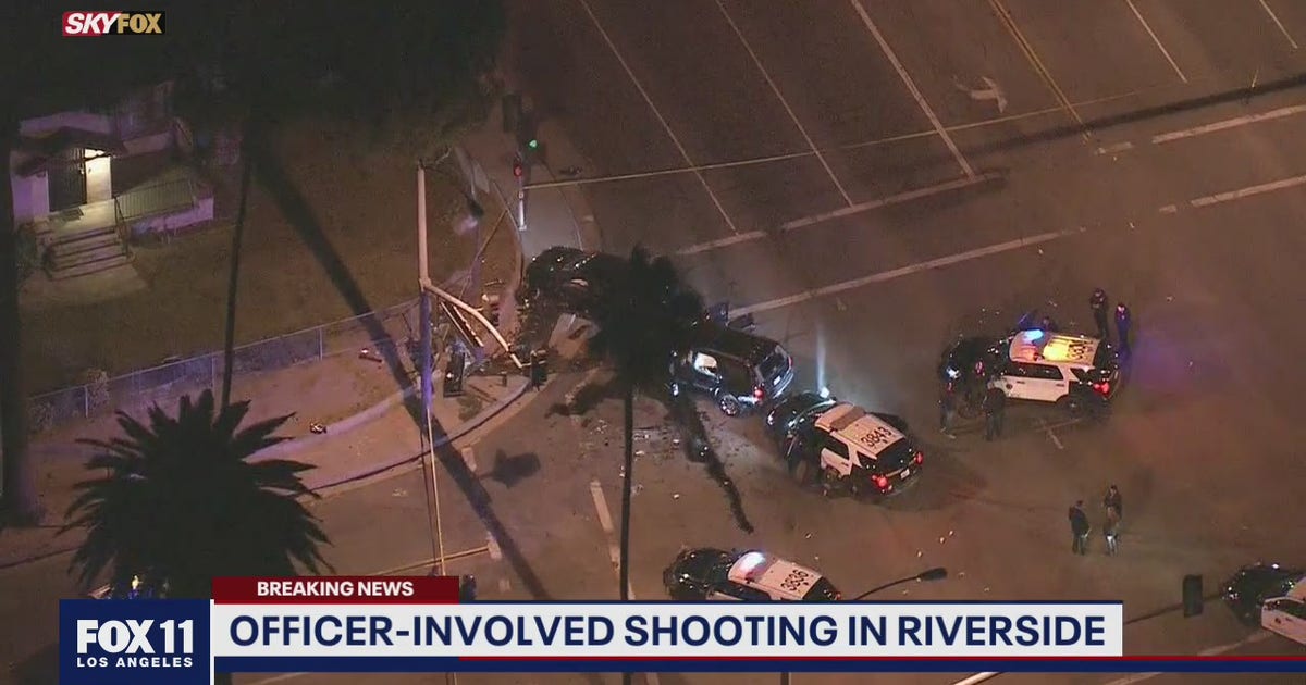 Reported police shooting following pursuit, crash in Riverside | FOX 11 ...