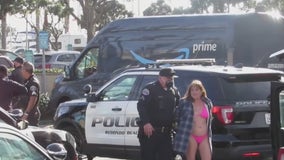Woman in pink bikini leads police on bizarre slow-speed pursuit
