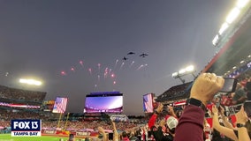 Super Bowl flyover thrills crowd around stadium in Tampa