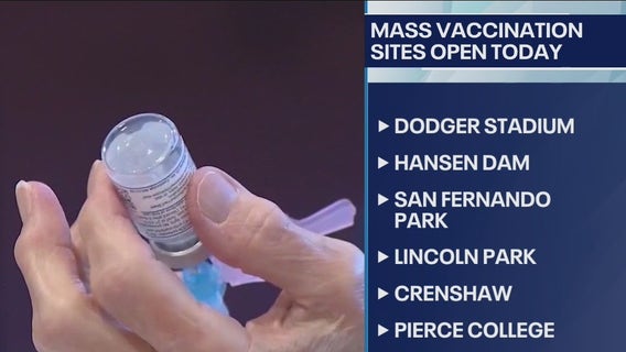 City-run mass COVID-19 vaccination sites reopen in Los Angeles following storm delays