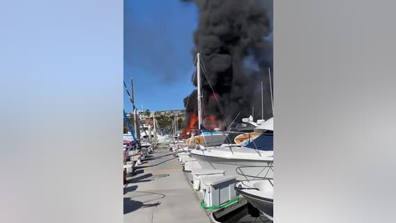 8 boats catch fire following reports of explosion at Dana Point Harbor