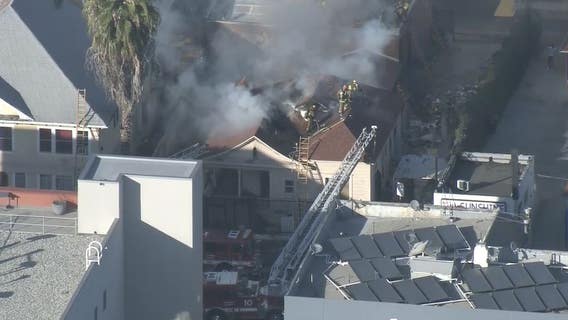 Firefighter injured in blaze that spread to 3 buildings in Westlake