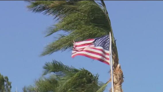 Gusty Santa Ana winds sweep across Southern California, raising fire concerns