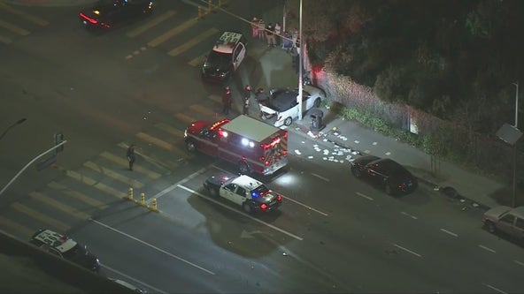 LAPD officer in critical condition after being hit by car in South Los Angeles