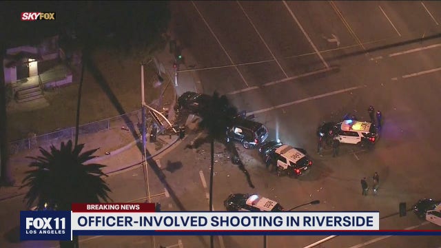 Reported police shooting following pursuit, crash in Riverside