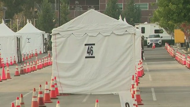 First mass vaccination site staffed by active duty service members opens at Cal State LA