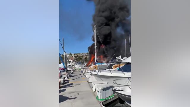 8 boats catch fire following reports of explosion at Dana Point Harbor