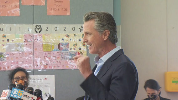 Gov. Newsom visits East Bay elementary school, touting California's reopening efforts