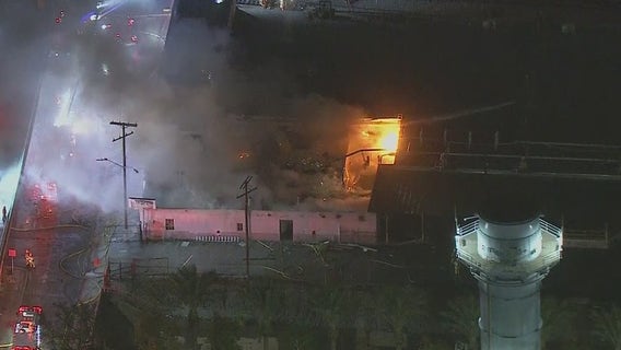 Burbank Firefighters knock down 3-alarm blaze in abandoned commercial building