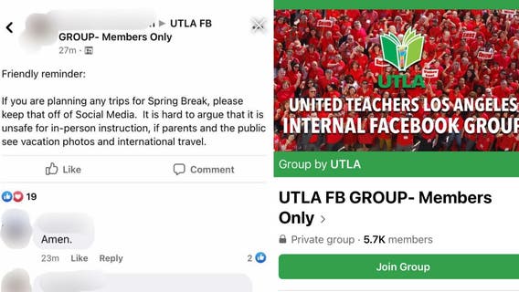 Private 'UTLA FB' group warns teachers to not post vacation pics amid union's push for safe return to class