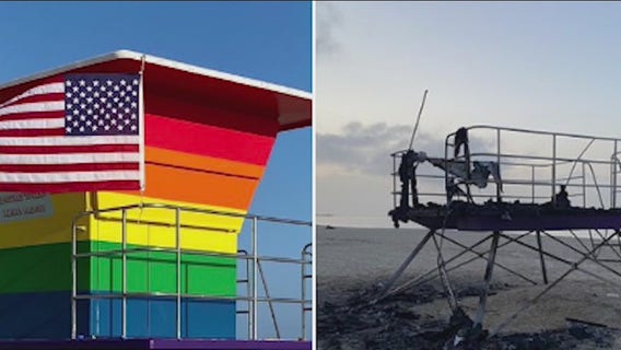 Unity rally held in Long Beach after Pride lifeguard tower destroyed in fire