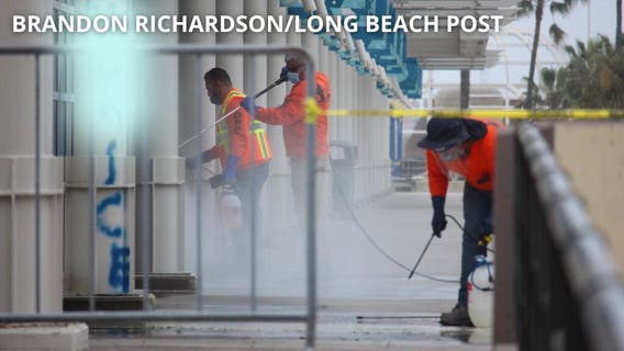 Graffiti found at Long Beach Convention Center, approved shelter site for migrant children