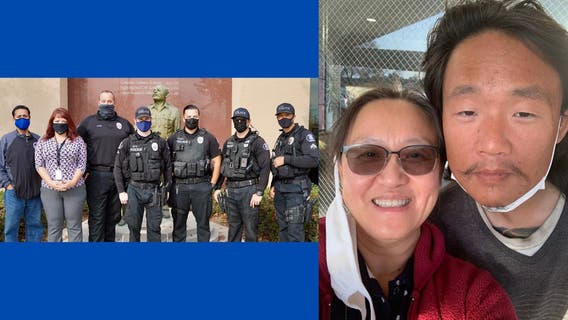 Chino police, social workers team up to reunite man found sleeping on bench with family