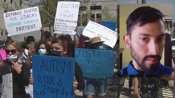 Hundreds of disability advocates protest the LASD shooting of Isaias Cervantes
