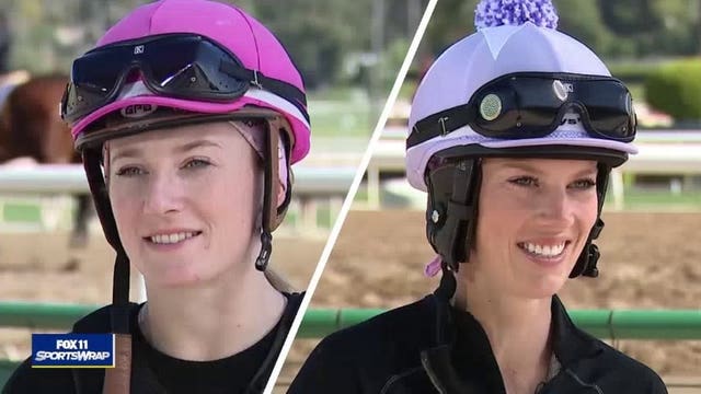 Female jockeys make history at Santa Anita race track