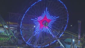 Pacific Park ferris wheel lights up with Memorial weekend salute
