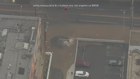 Water main break leads to street flooding in Hollywood