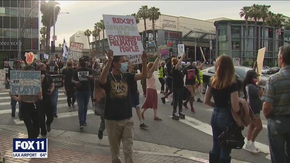 BLM protest in Sherman Oaks draws crowd for one year anniversary of George Floyd's death