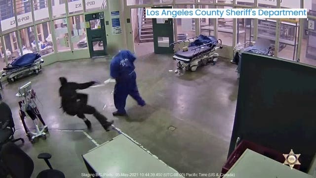 Inmate seen sucker-punching a Los Angeles County jail worker charged with hate crime