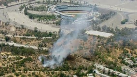 Brush fire breaks out near Dodger Stadium