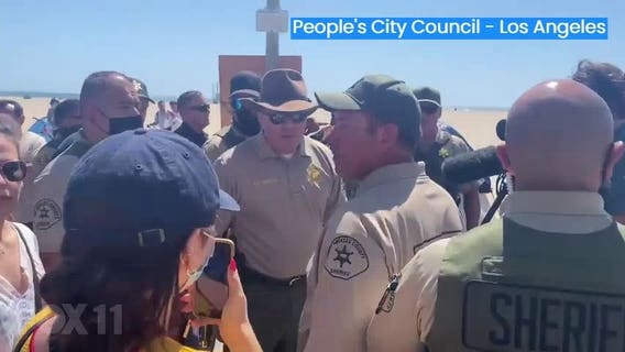 Community, LA County Sheriff clash on Venice boardwalk over housing the homeless