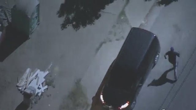 Suspect leads LAPD on chase, hits parked car, ditches van in San Fernando Valley
