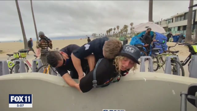 Woman arrested with knife at Venice news conference held by councilman speaking about homelessness crisis