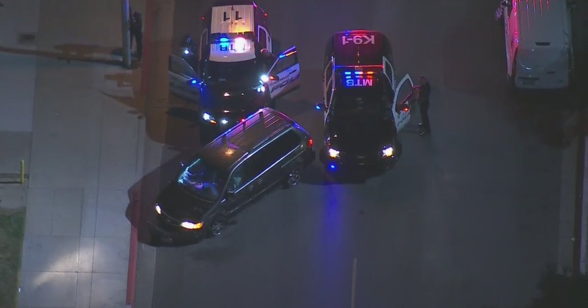 Slow police chase ends in crash, lengthy standoff in Montebello | FOX ...