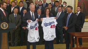 Dodgers visit President Biden at White House to celebrate 2020 World Series title