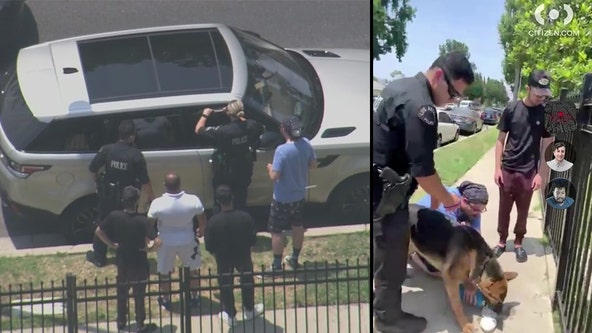Authorities rescue German Shepherd locked inside hot vehicle in Reseda
