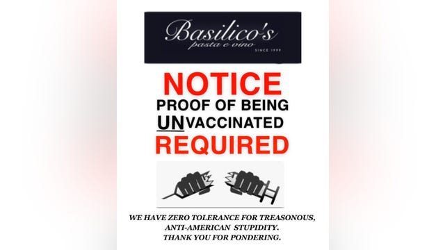 SoCal restaurant requiring diners provide 'proof of being unvaccinated'