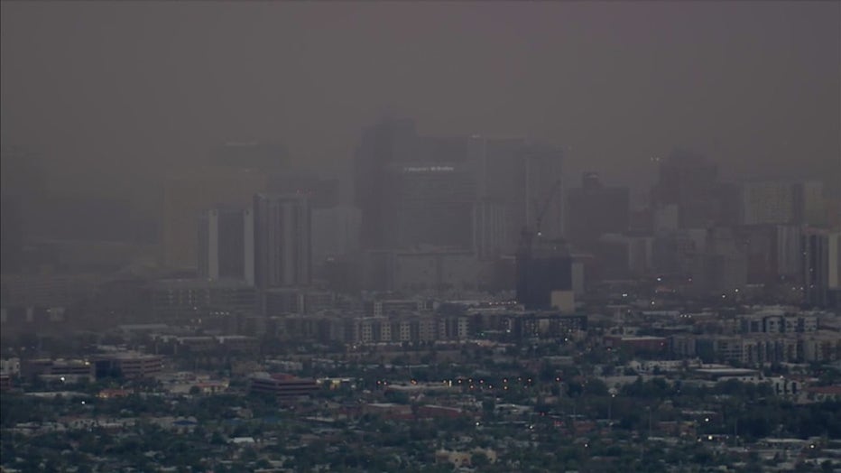 Dust storm over downtown Phoenix