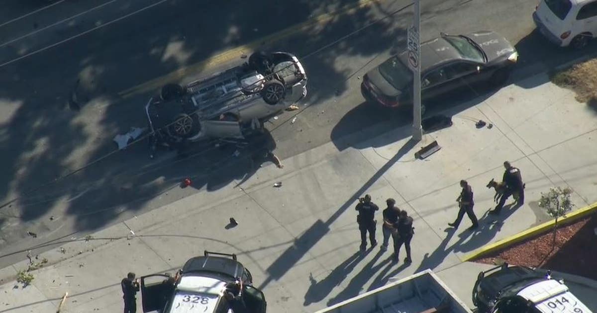 Dramatic video shows moment police chase ends in rollover crash | FOX ...