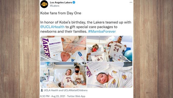 Babies born on Aug. 23 got Kobe care packages from Lakers, UCLA Health