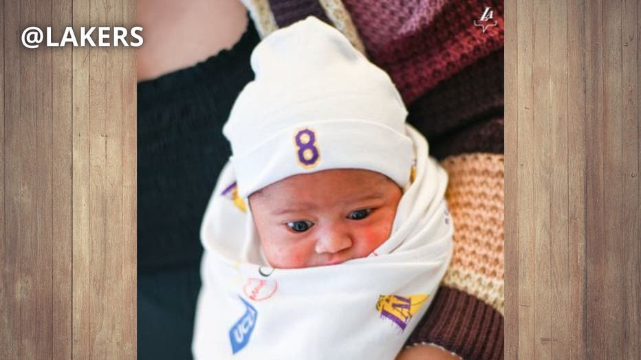 Babies born on Kobe Bryant's birthday received Lakers care package from  UCLA Health