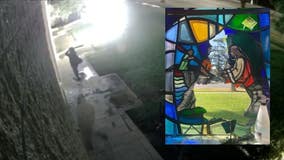 VIDEO: Suspect smashes stained glass windows at Armenian church in Van Nuys