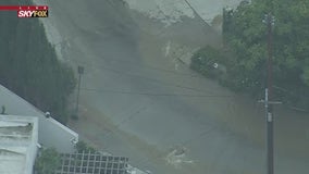 Crews working to contain Hollywood Hills water main break